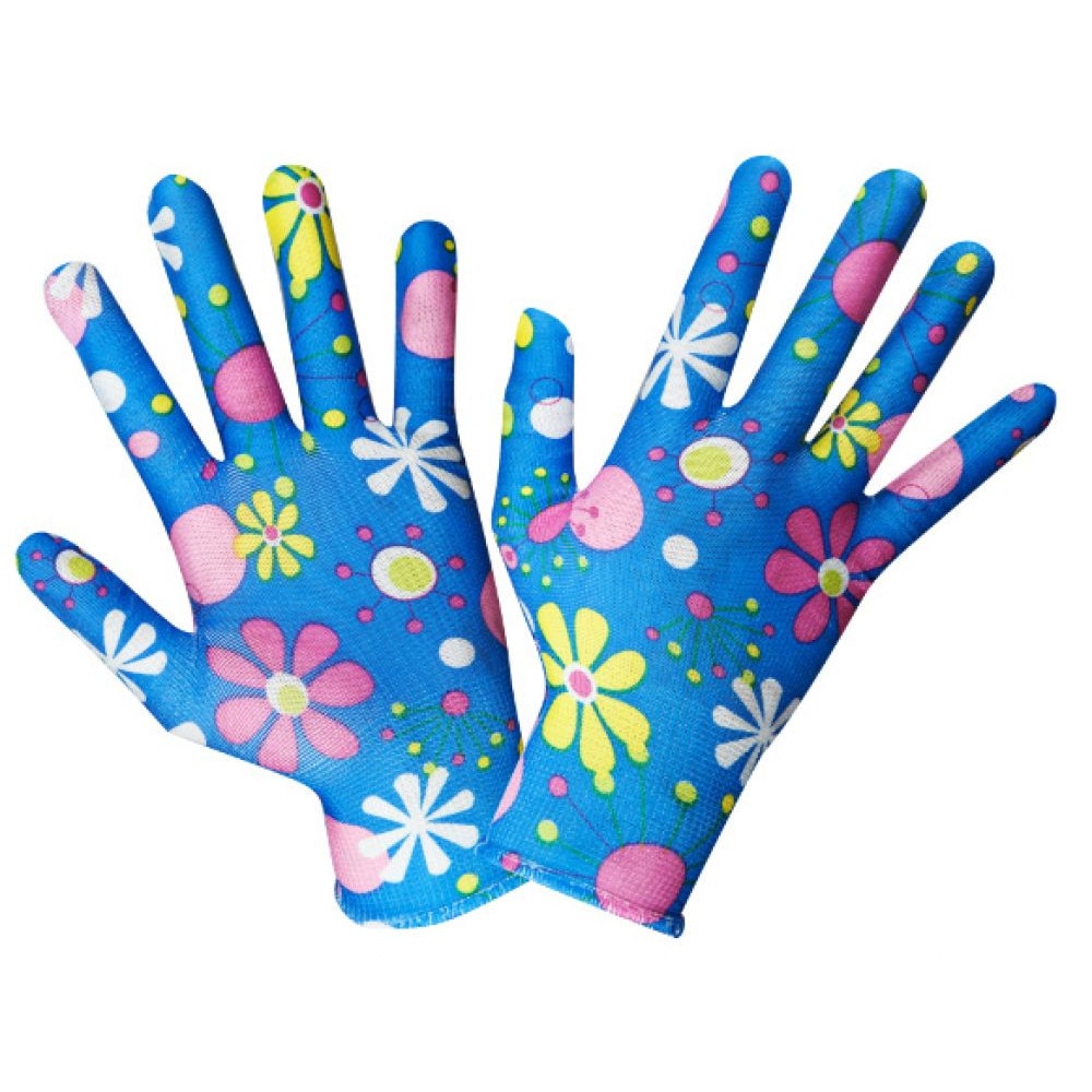 Manusi Gradina Motiv Floral, Albastru L, Evo Standard