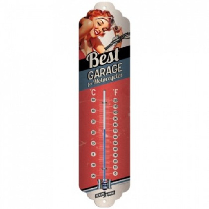 Termometru metalic - Best Garage - Red