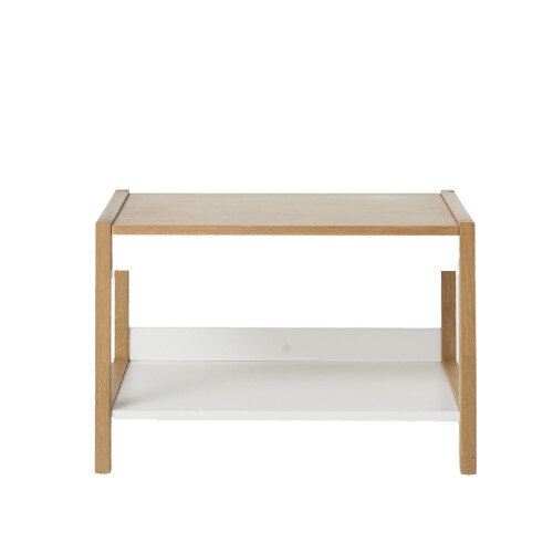 Banca din lemn GoodHome Nantua, 64 x 43 x 36 cm, alb si stejar