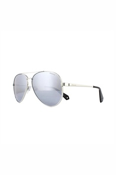 Polaroid, Ochelari de soare aviator, cu lentile polarizate, Argintiu, 61-12-140 Standard Polaroid, Ochelari de soare aviator, cu lentile polarizate, Argintiu, 61-12-140 Standard