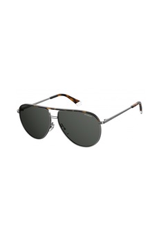 Polaroid, Ochelari de soare aviator, cu lentile polarizate, Maro tortoise/Argintiu, 61-13-145 Standard Polaroid, Ochelari de soare aviator, cu lentile polarizate, Maro tortoise/Argintiu, 61-13-145 Standard