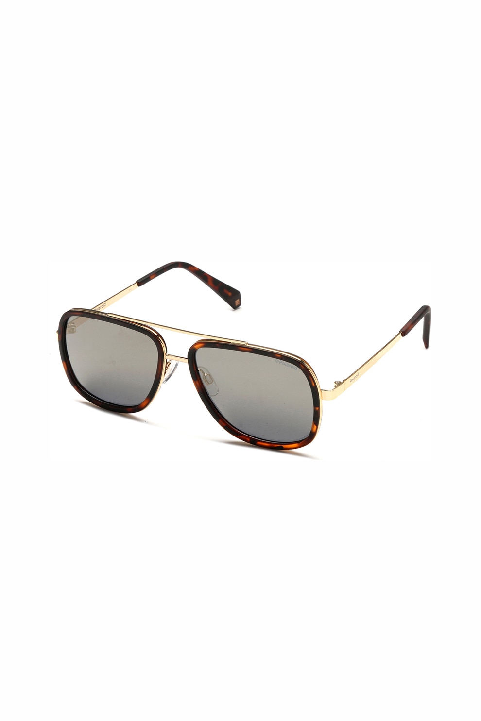 Polaroid, Ochelari de soare unisex pilot, cu lentile polarizate, Maro/Auriu, 57-16-145 Standard