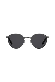 Polaroid, Ochelari de soare rotunzi, cu lentile polarizate, Argintiu inchis, 49-20-145 Standard Polaroid, Ochelari de soare rotunzi, cu lentile polarizate, Argintiu inchis, 49-20-145 Standard