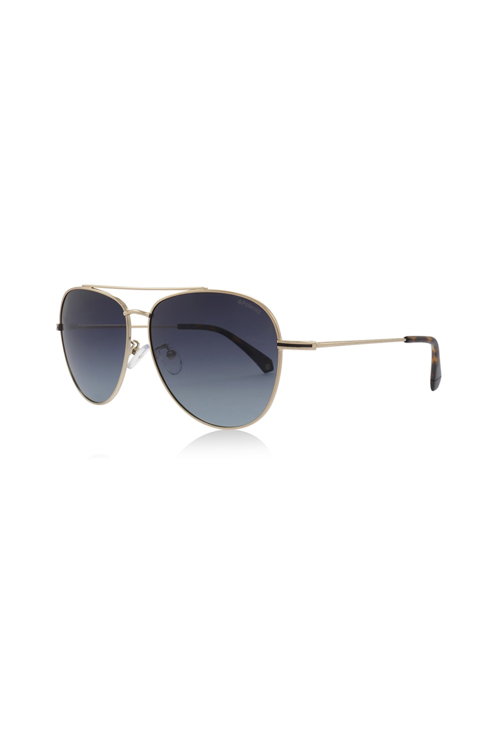 Polaroid, Ochelari de soare aviator unisex cu lentile polarizate, Auriu deschis, 61-14-145 Standard
