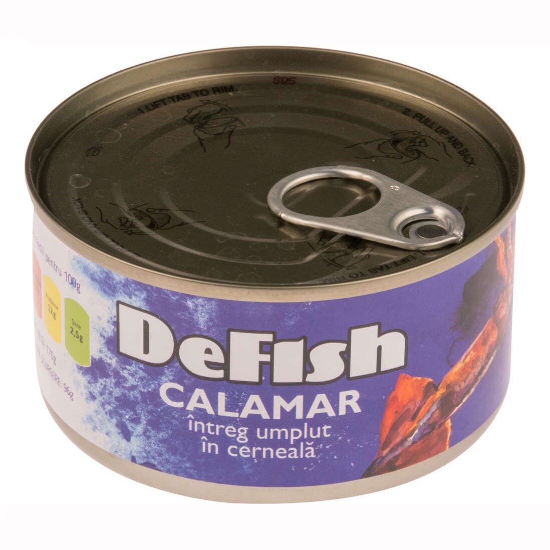 Calamar intreg umplut in cerneala DEFISH, 170G