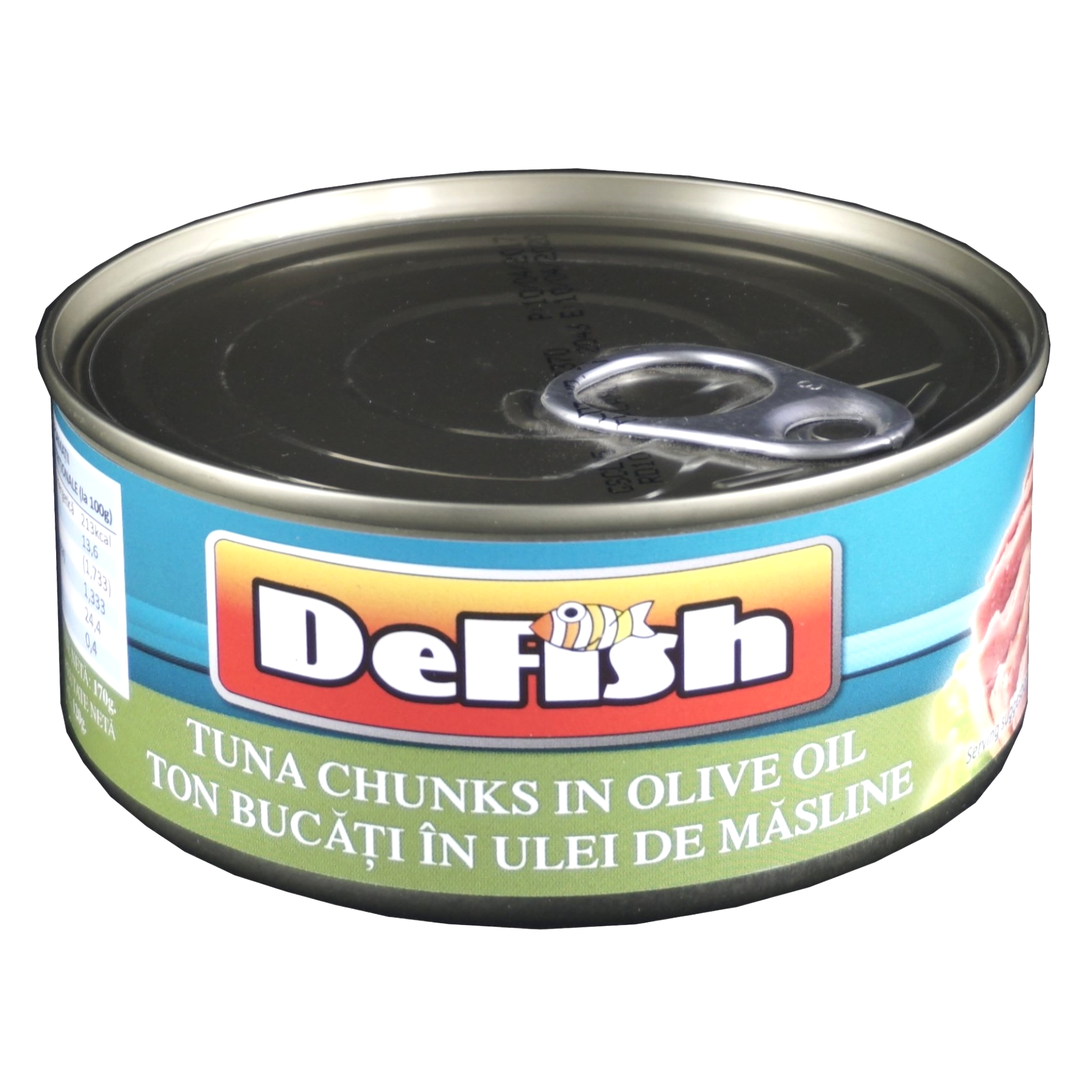 Ton bucati in ulei masline DEFISH, 170G