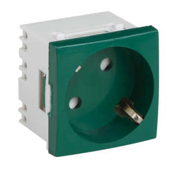 Priza modulara Schuko cu impamantare, Verde - DLX DLX-245-42 Priza modulara Schuko cu impamantare, Verde - DLX DLX-245-42