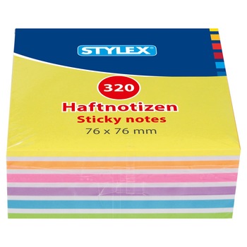 Notite autoadezive culori neon 76x76 mm, 320 file Stylex Notite autoadezive culori neon 76x76 mm, 320 file Stylex