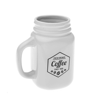 Cana - White Pitcher Shape Cup, Portelan, 375 ml Cana - White Pitcher Shape Cup, Portelan, 375 ml