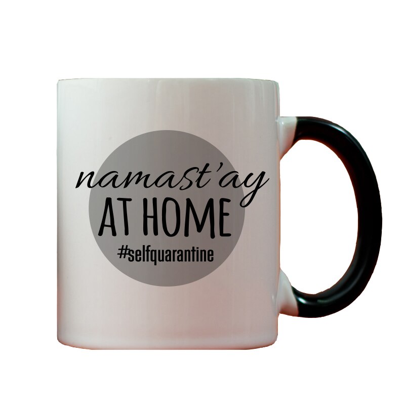 Cana Personalizata Namast'ay at Home, multicolora, ceramica, 330 ml