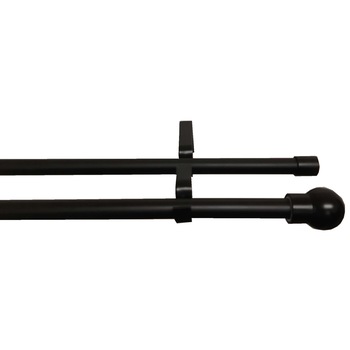 Kit galerie metalica 200 cm dubla negru cu diametrul de 16 mm Kit galerie metalica 200 cm dubla negru cu diametrul de 16 mm