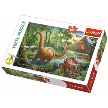 Puzzle Trefl, Migratia dinozaurilor, 60 piese Puzzle Trefl, Migratia dinozaurilor, 60 piese
