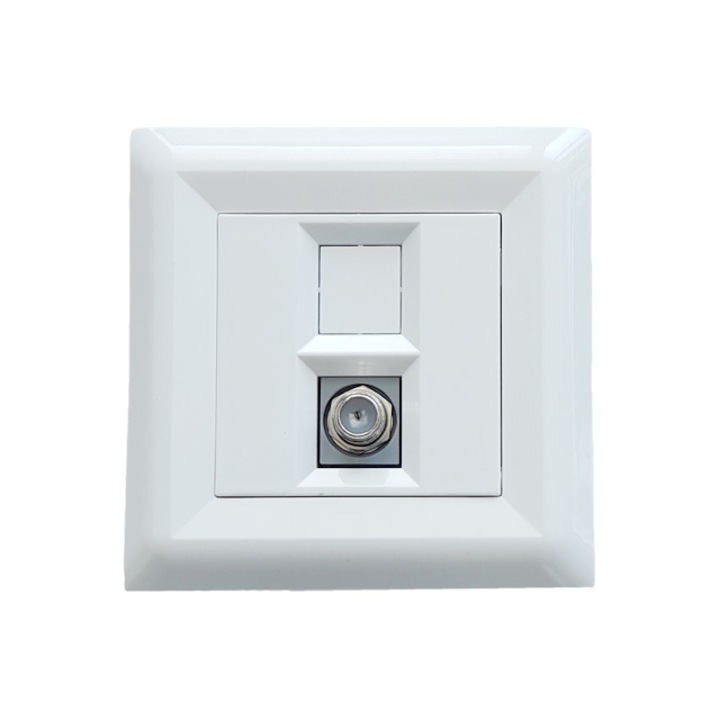 Телевизионна розетка LB Light Softline, F -connector, Бяла