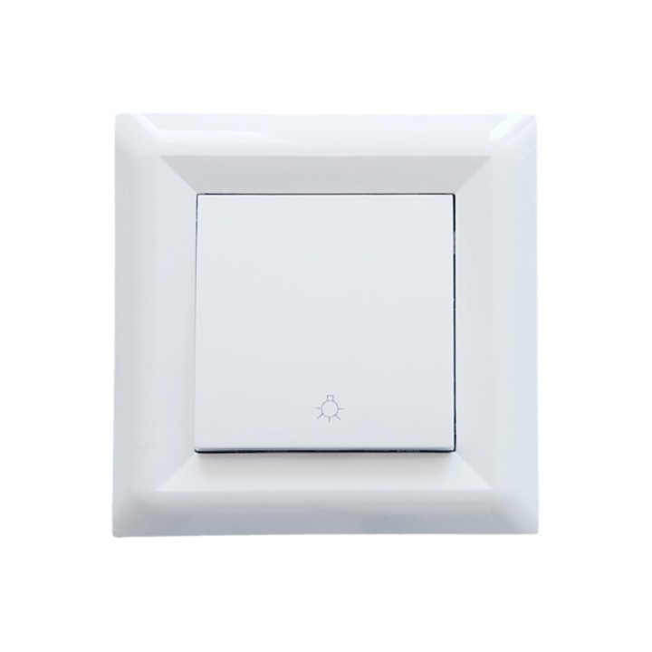 Стълбищен бутон LB Light Softline, 10А, 250V, Бял