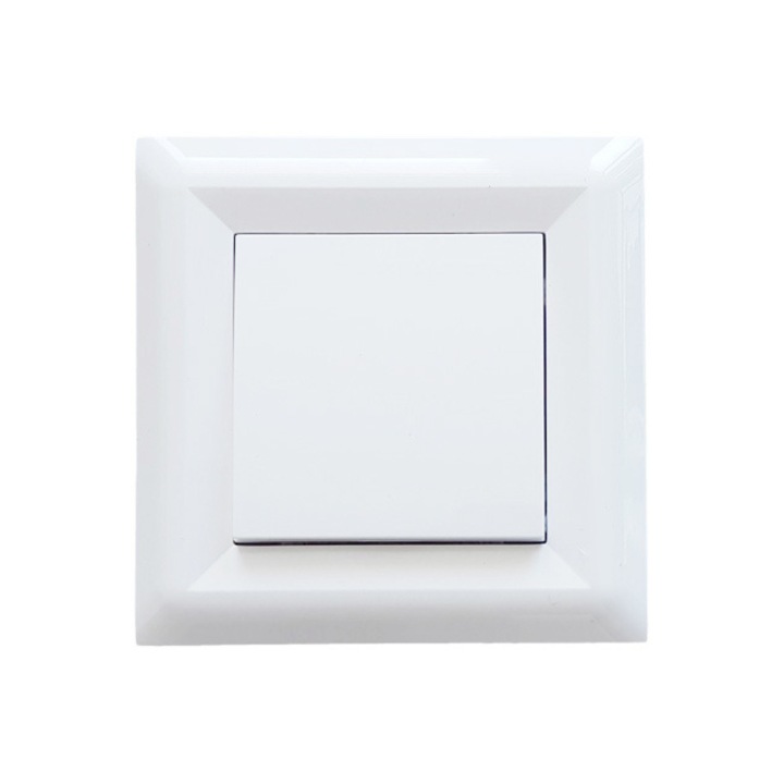 Ключ единичен LB Light Softline 10А, 250V, бял
