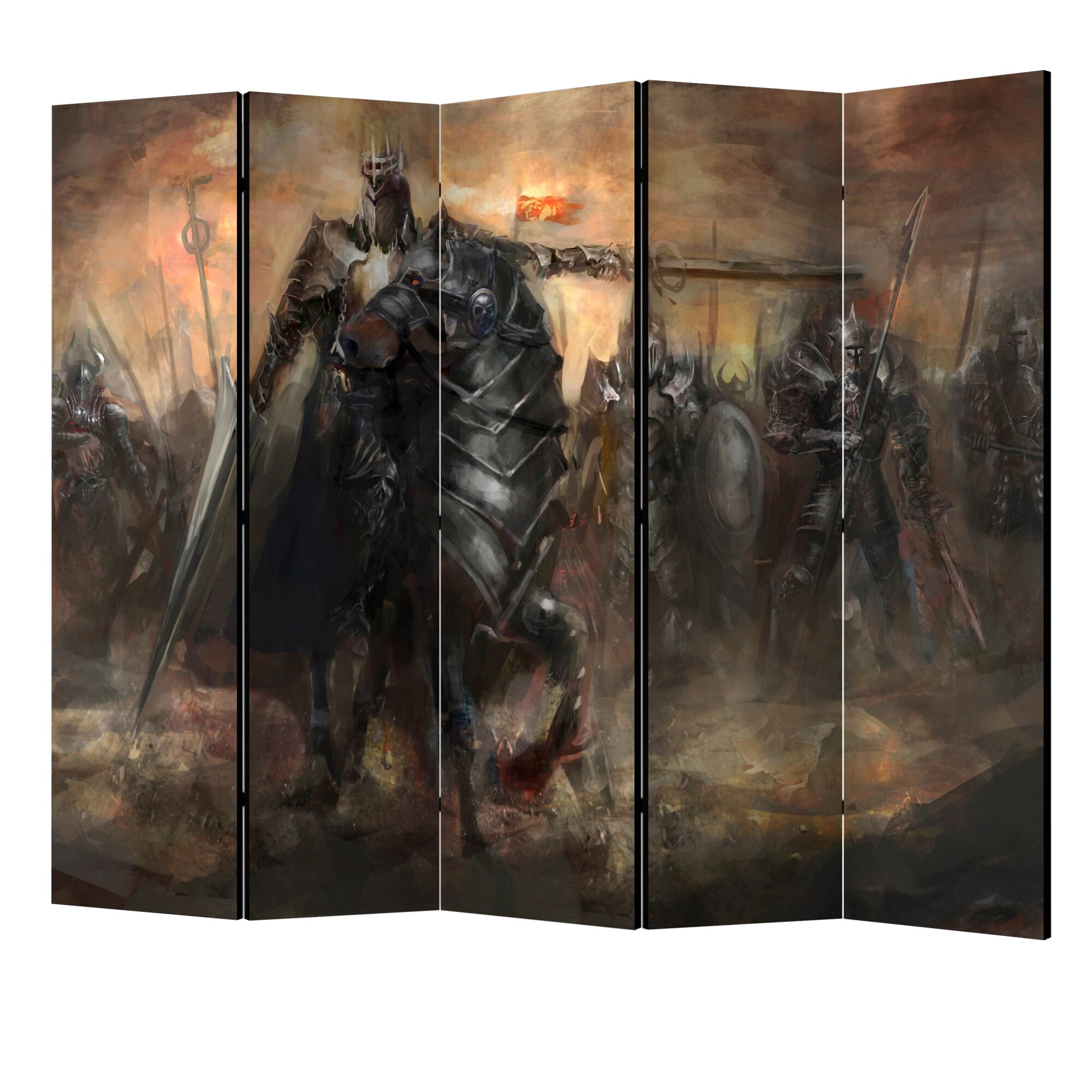 Paravan din 5 parti - Castelul dragon II - 225 x 172 cm