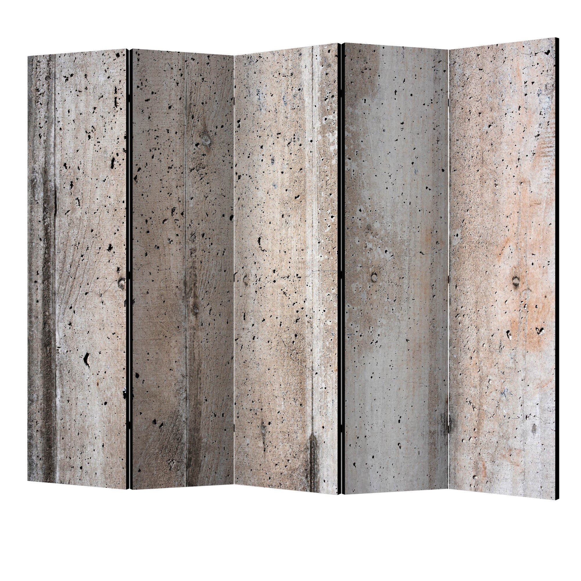 Paravan din 5 parti - Beton vechi II - 225 x 172 cm