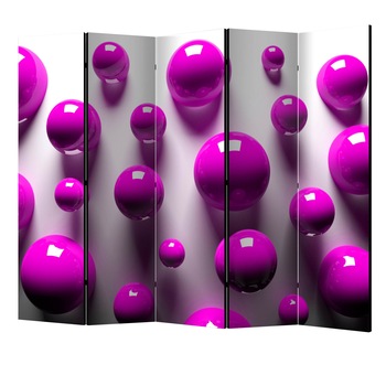 Paravan din 5 parti - Bile mov II - 225 x 172 cm Paravan din 5 parti - Bile mov II - 225 x 172 cm