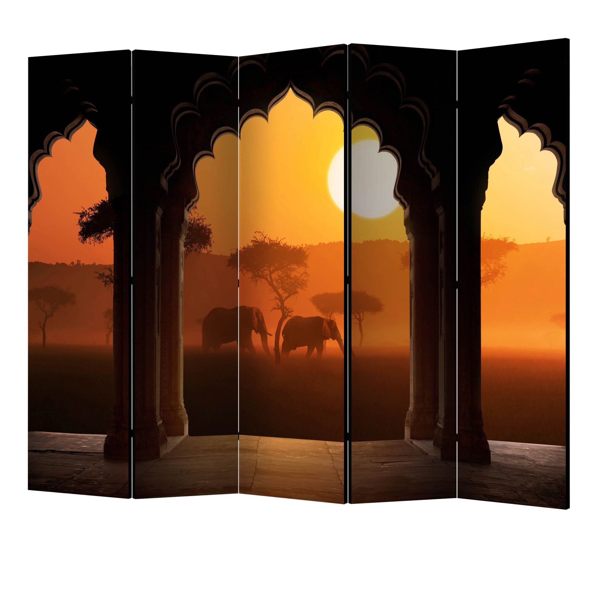 Paravan din 5 parti - Asculta africa II - 225 x 172 cm