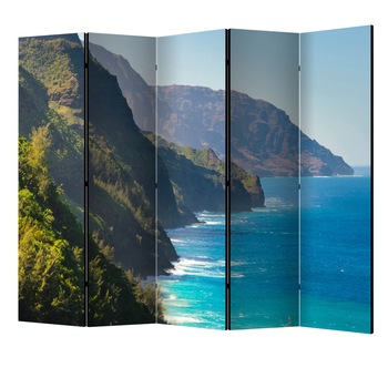 Paravan din 5 parti - Coasta na pali kauai hawaii II - 225 x 172 cm Paravan din 5 parti - Coasta na pali kauai hawaii II - 225 x 172 cm