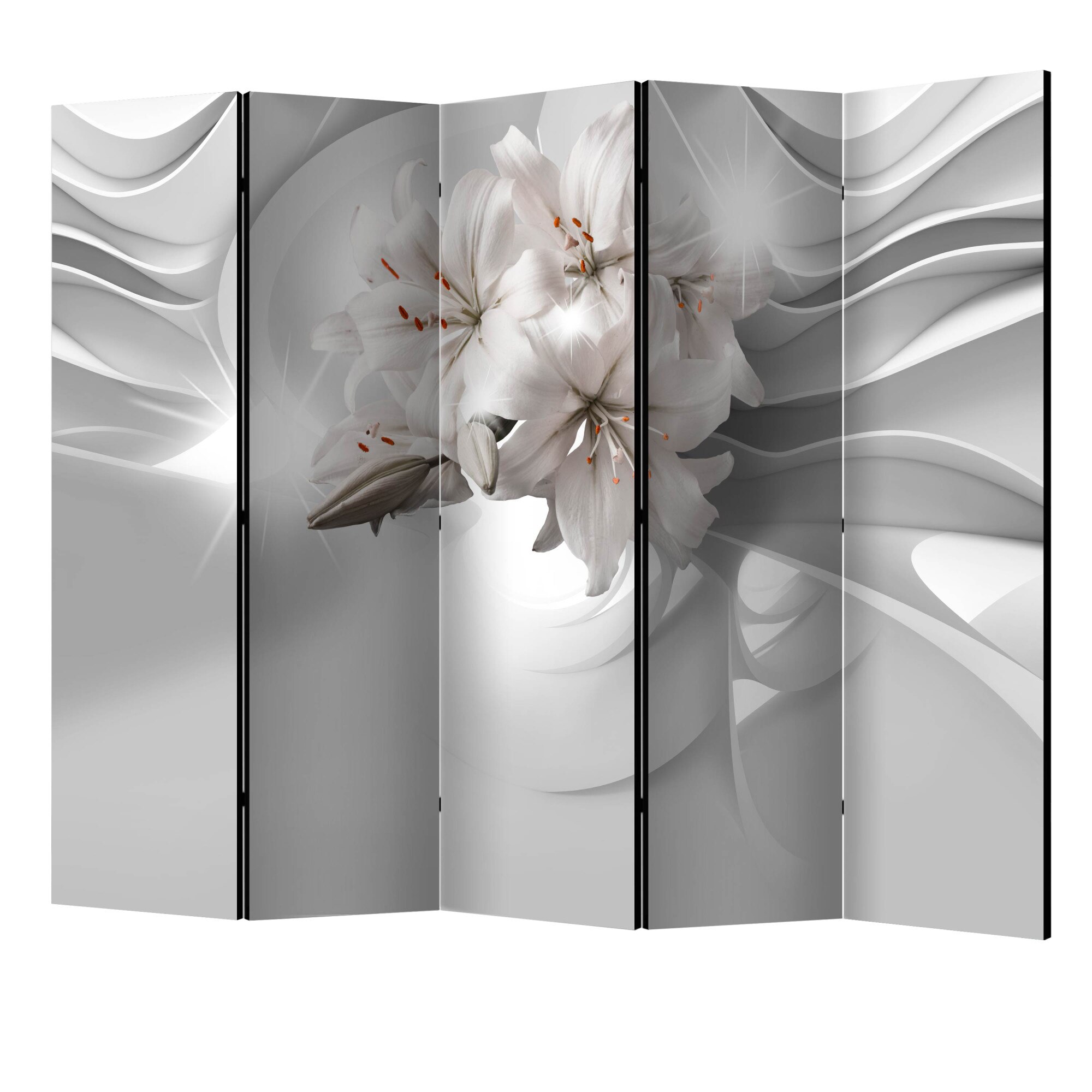 Paravan din 5 parti - Crini in tunelul II - 225 x 172 cm