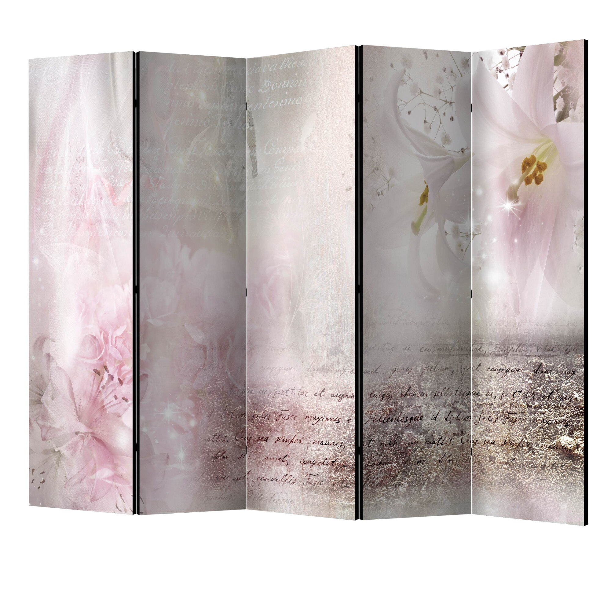 Paravan din 5 parti - Crinul delicat II - 225 x 172 cm