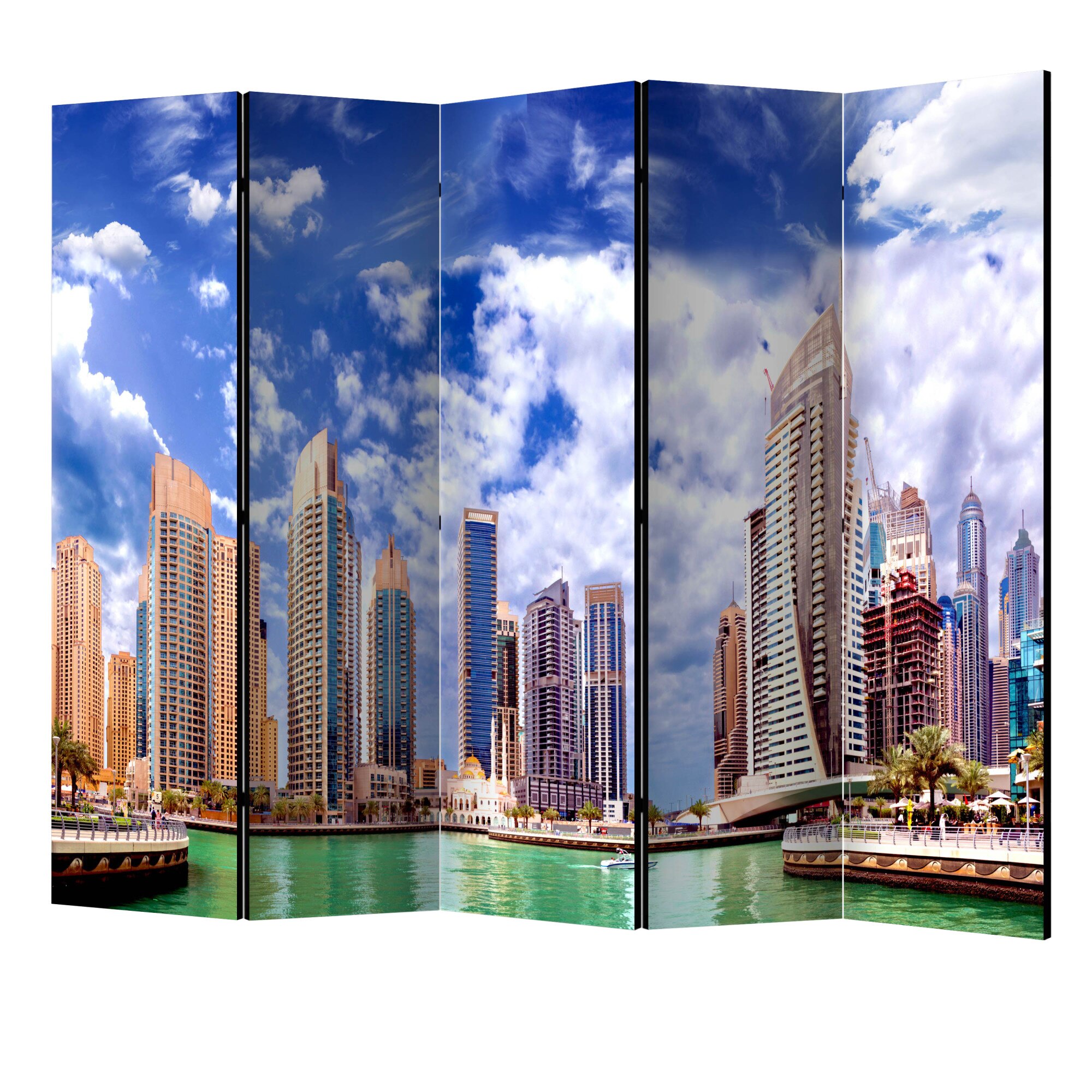 Paravan din 5 parti - Cumulus peste dubai II - 225 x 172 cm