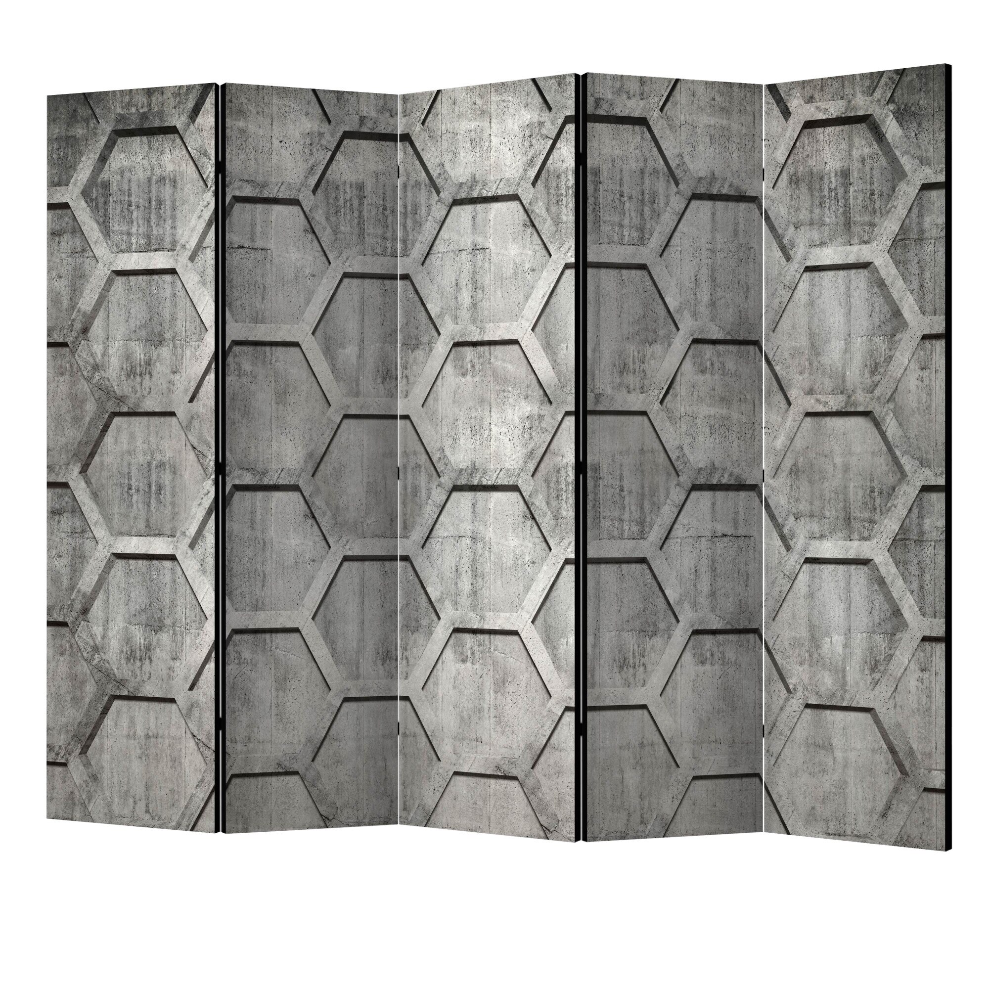 Paravan din 5 parti - Cuburi de platina II - 225 x 172 cm