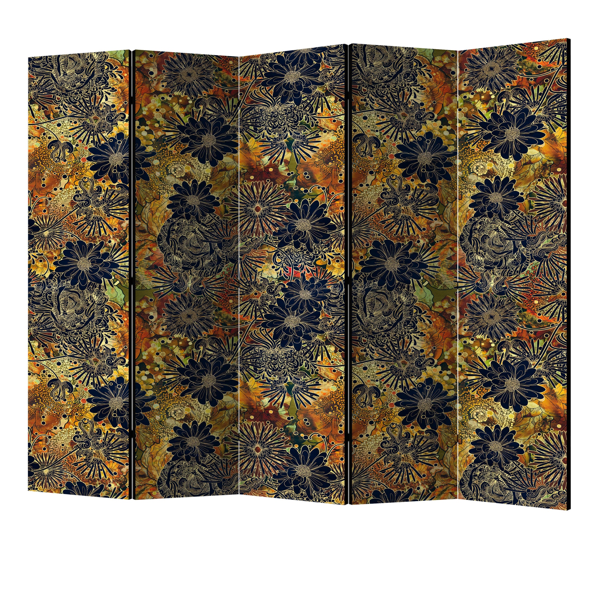 Paravan din 5 parti - Floral nebunie II - 225 x 172 cm