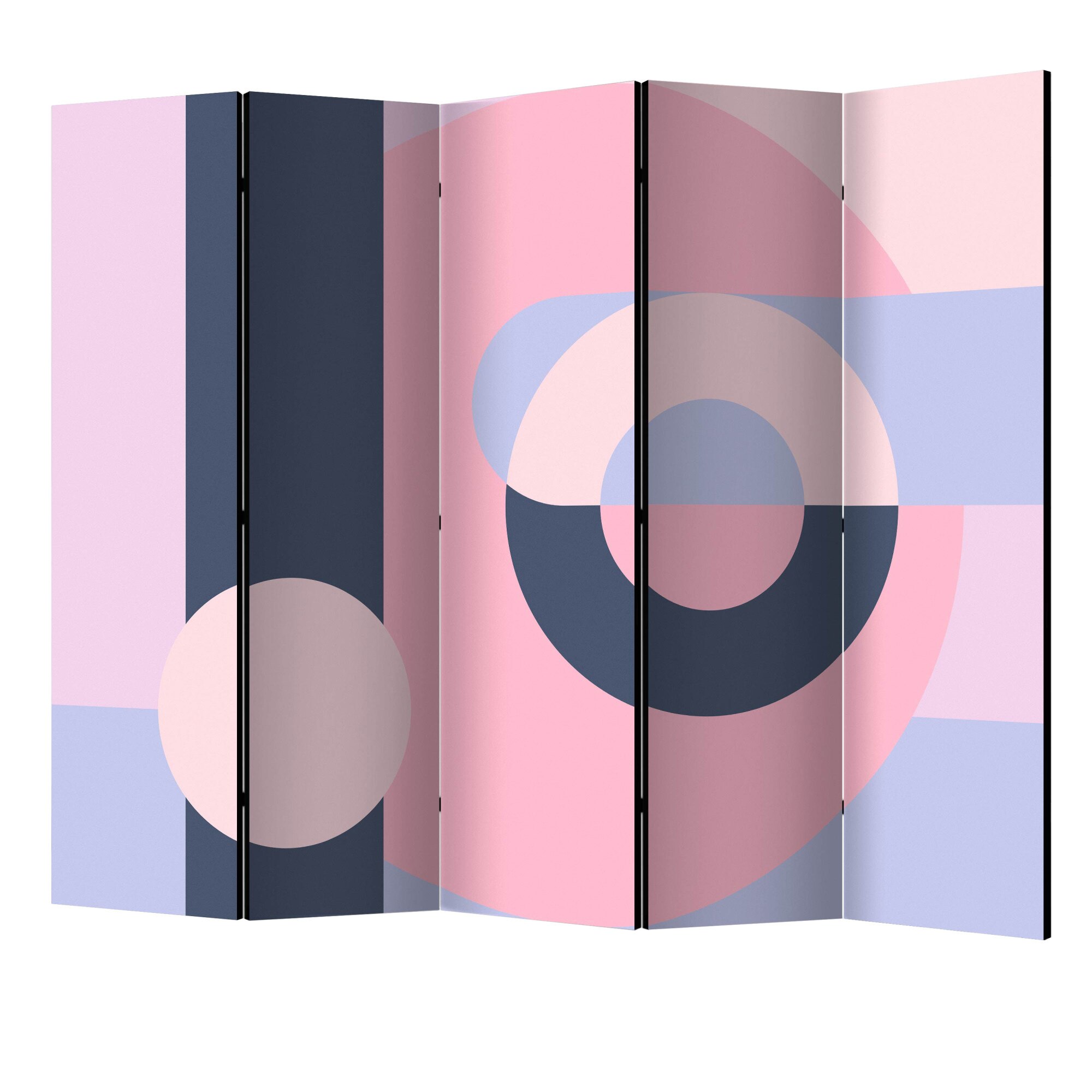 Paravan din 5 parti - Coroana geometrica violet II - 225 x 172 cm