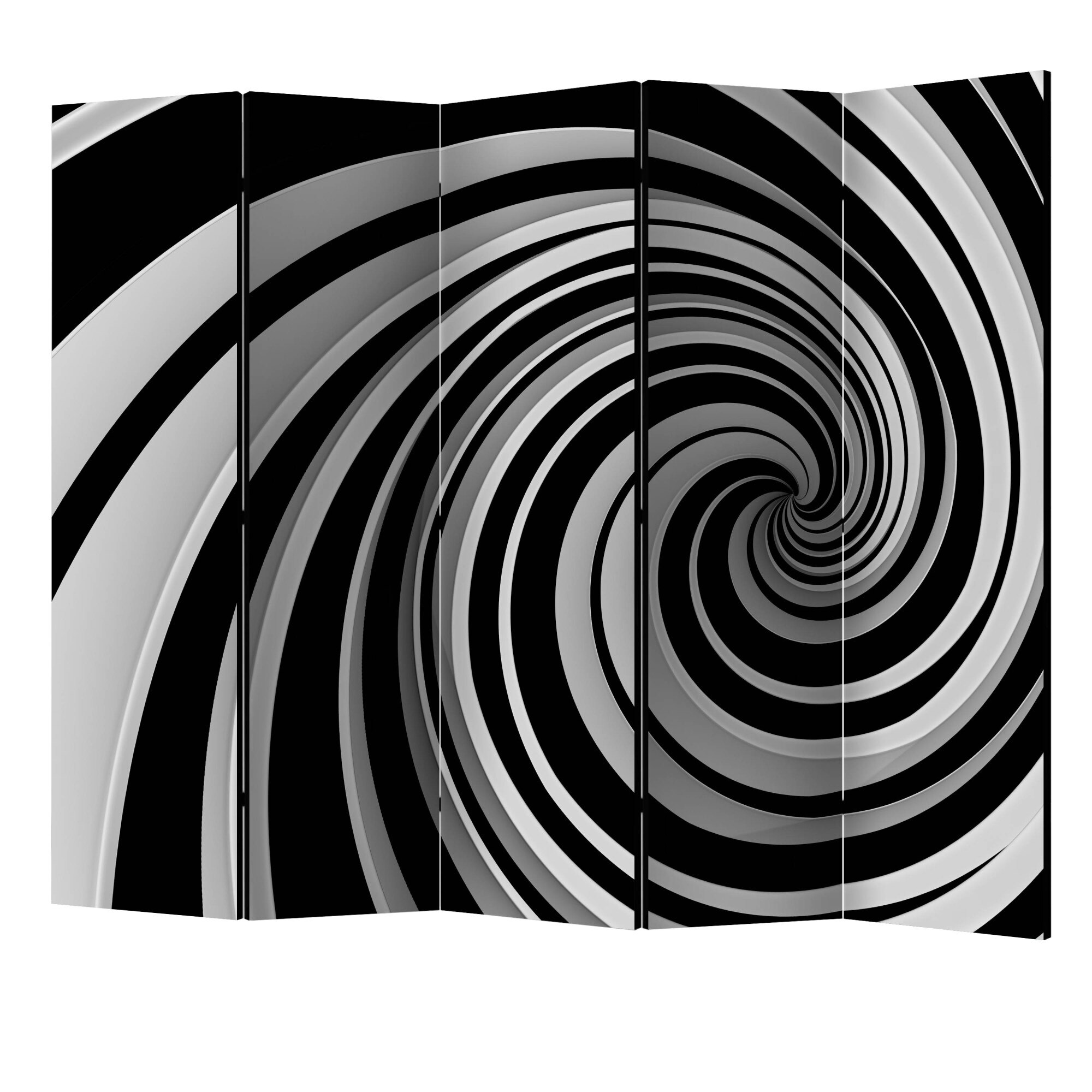 Paravan din 5 parti - Viraj alb-negru II - 225 x 172 cm