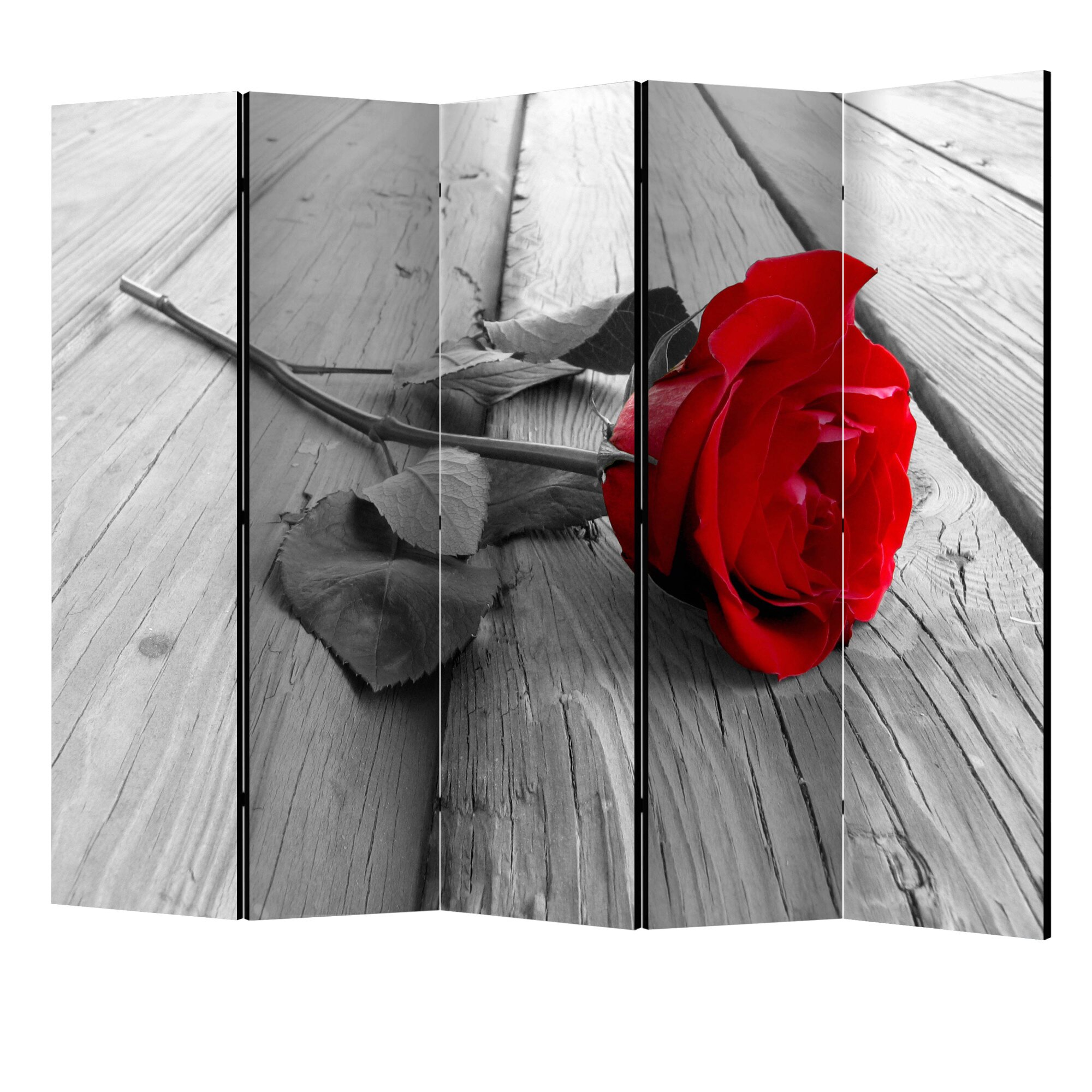 Paravan din 5 parti - Trandafirul II abandonat - 225 x 172 cm