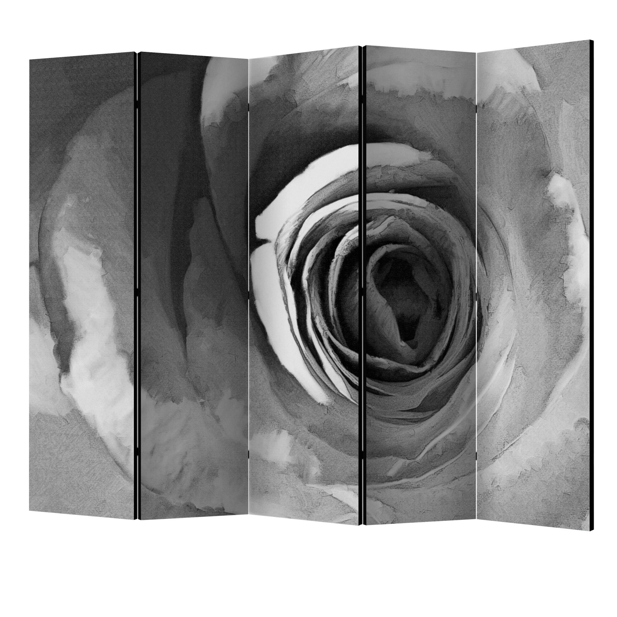 Paravan din 5 parti - Trandafir de hartie II - 225 x 172 cm