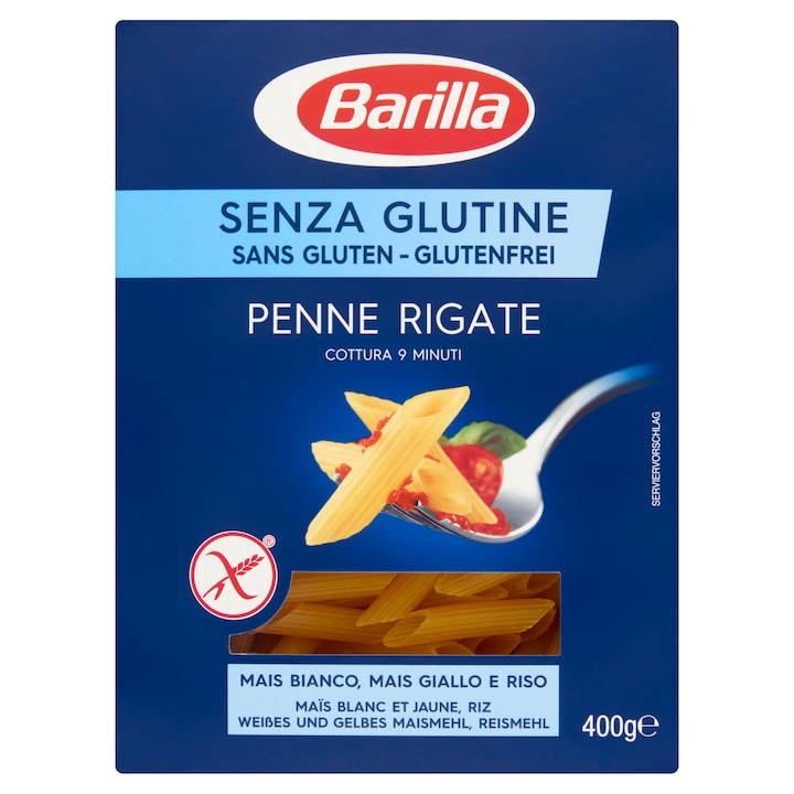 Barilla Penne Rigate gluténmentes apró száraztészta, 400 g