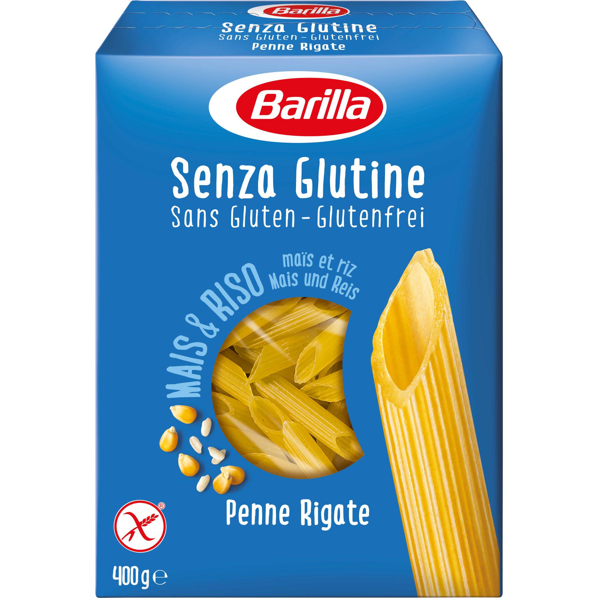 Paste lungi fara gluten penne rigate Barilla, 400g