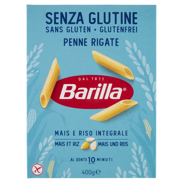 Paste Fara Gluten Penne Rigate, Barilla, 400 g