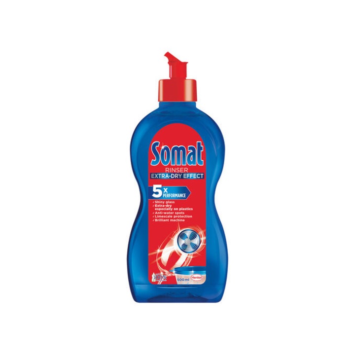 Solutie de clatire Somat 3X Action pentru masina de spalat vase, 500 ml