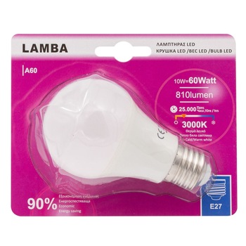 Bec Led E27 10W (A60), cu Lumina calda Bec Led E27 10W (A60), cu Lumina calda