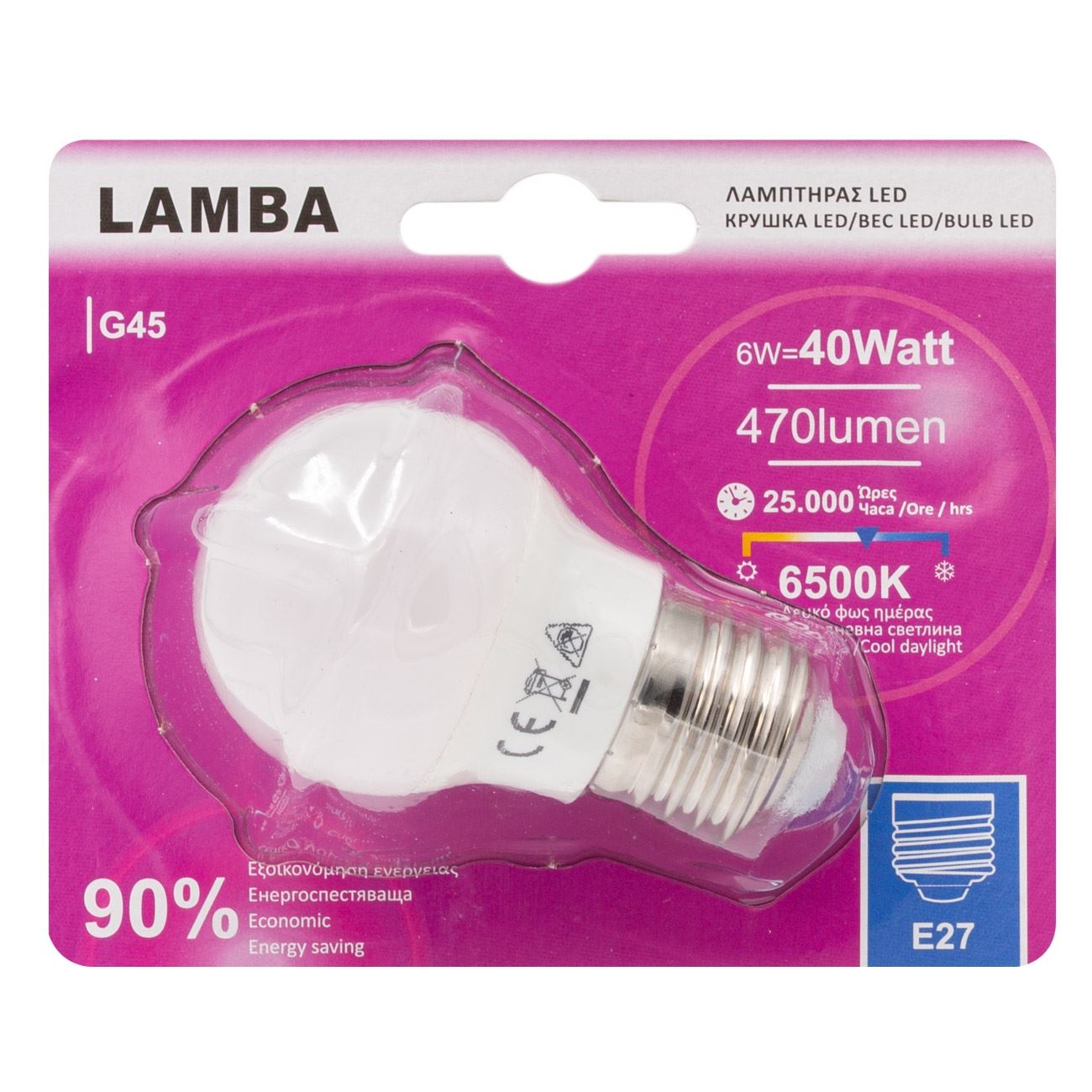 Bec, LED E27 6W (G45) A +