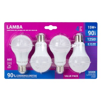 Set 4 Buc, Bec LED E27 15W (A60), A + Set 4 Buc, Bec LED E27 15W (A60), A +