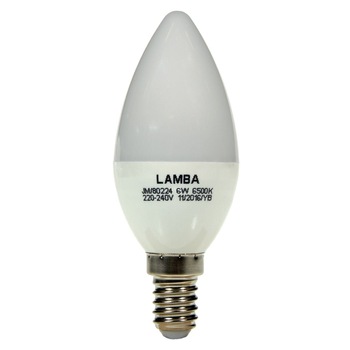 Bec LED E14 6W (C37), A +, Alb Rece Bec LED E14 6W (C37), A +, Alb Rece