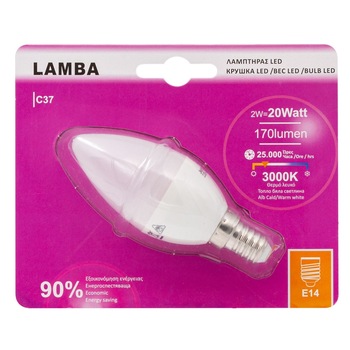Bec LED E14 2W (C37) - Lumina calda Bec LED E14 2W (C37) - Lumina calda
