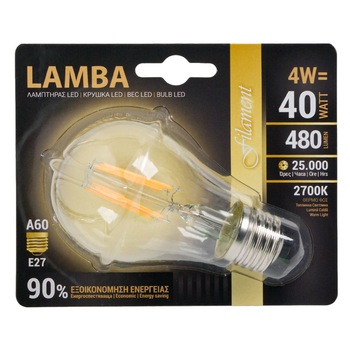 Bec LED E27 4W (A60), A ++, Alb Cald Bec LED E27 4W (A60), A ++, Alb Cald