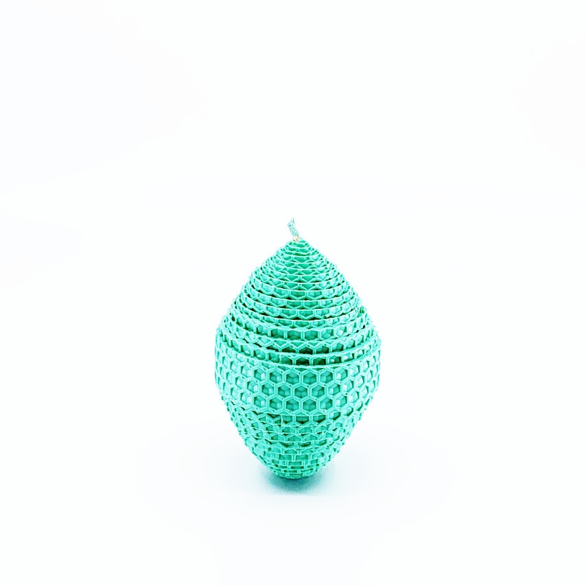 Lumanare naturala din ceara de albine Ou H9 cm verde