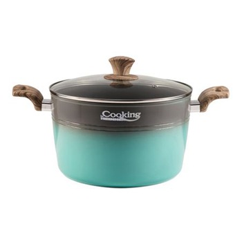 Cratita Cooking by Heinner Green Nature, cu capac, aluminiu, inductie, 24 x 10.5 cm, 4 L Cratita Cooking by Heinner Green Nature, cu capac, aluminiu, inductie, 24 x 10.5 cm, 4 L