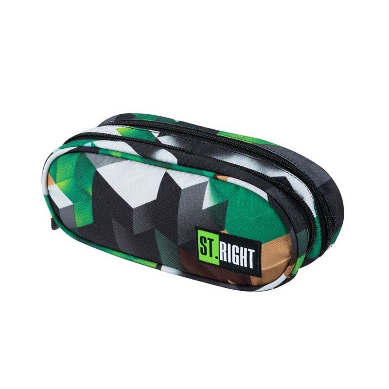 Penar borseta 2 fermoare, oval, Majewski, Colectia Green 3D Blocks, PU-02