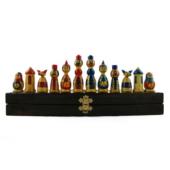 Set sah artizanal Babushka Set sah artizanal Babushka