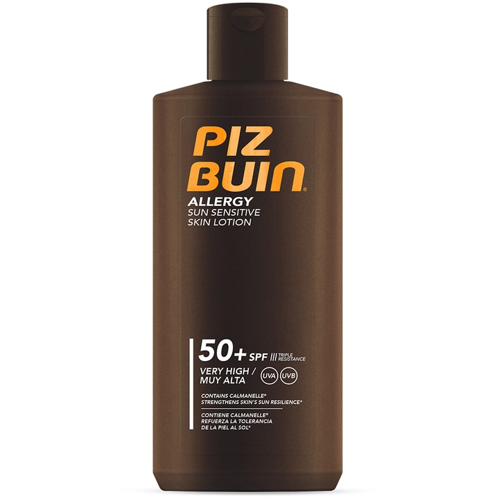 Слънцезащитен лосион Piz Buin Allergy SPF 50 + За чувствителна кожа, 200 мл