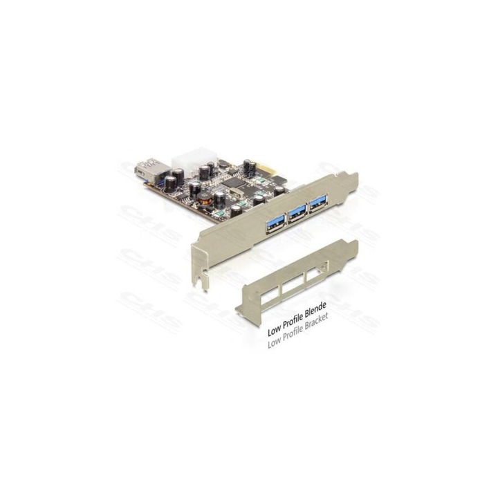 DELOCK PCI-E Разширителна карта 3x външен + 1x вътрешен USB 3.0 Type-A женски порт