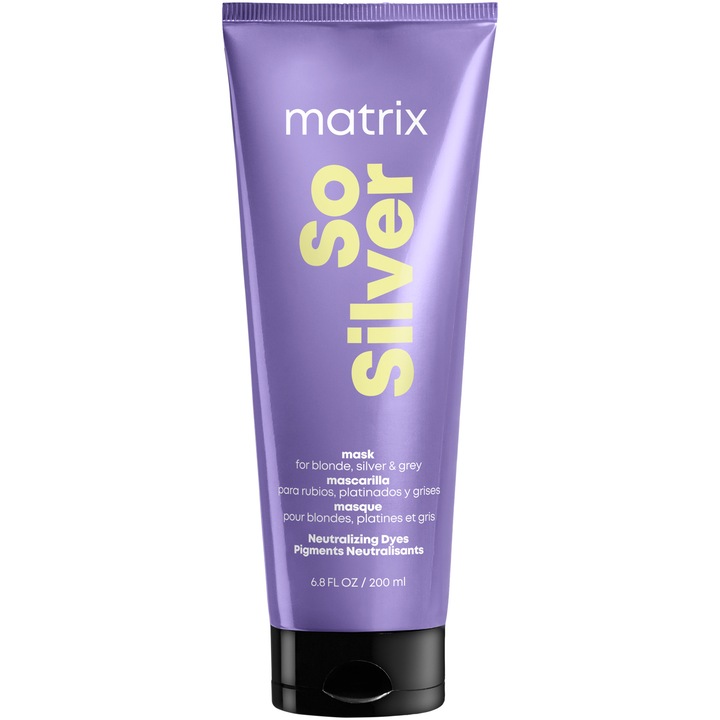 Matrix Total Results Color Obsessed So Silver Hajpakolás, Szőke haj sárga tónusainak semlegesítésére, 200 ml